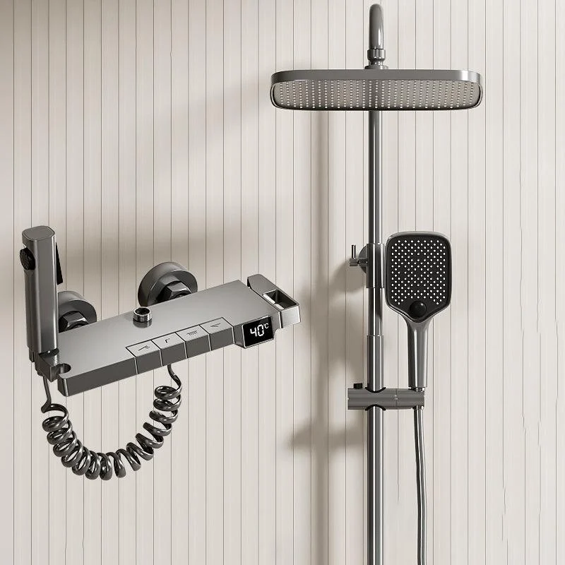 Digital Display Shower System Brass 2 Shower Heads Shower Set -Bathlova