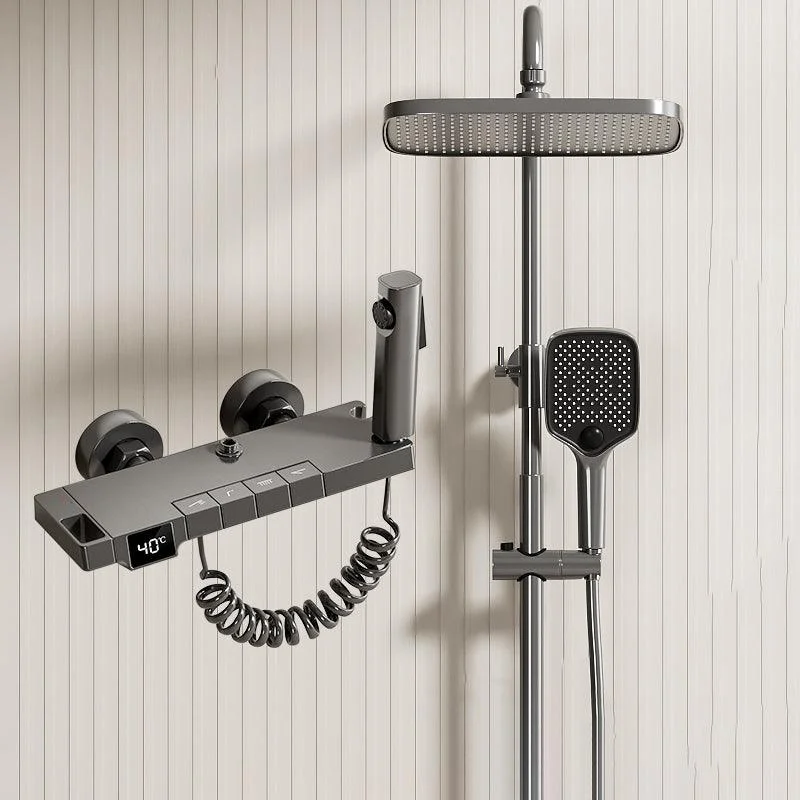 Digital Display Shower System Brass 2 Shower Heads Shower Set -Bathlova