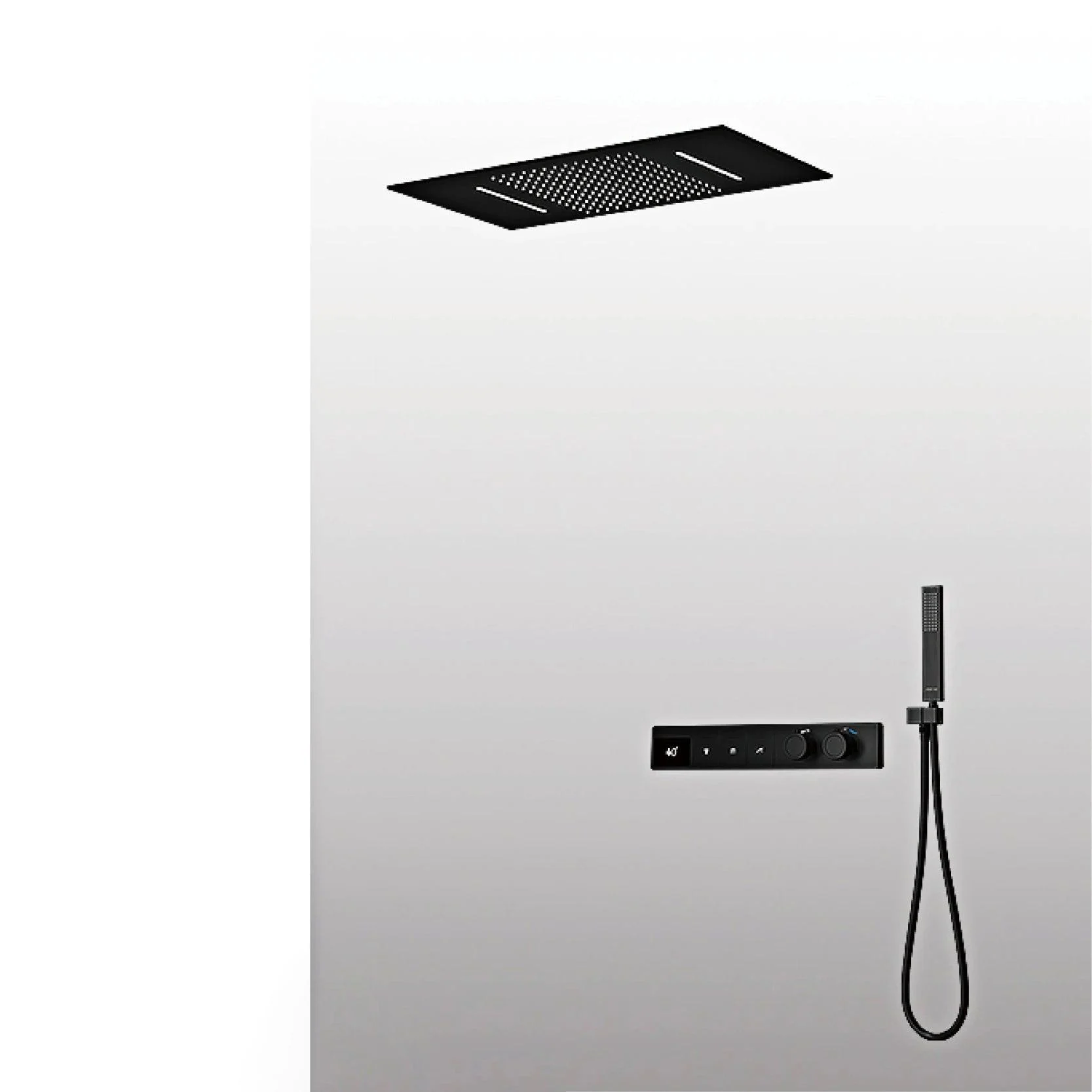 Digital Display Shower System With Hidden Design Wall Mounted Tap -Bathlova