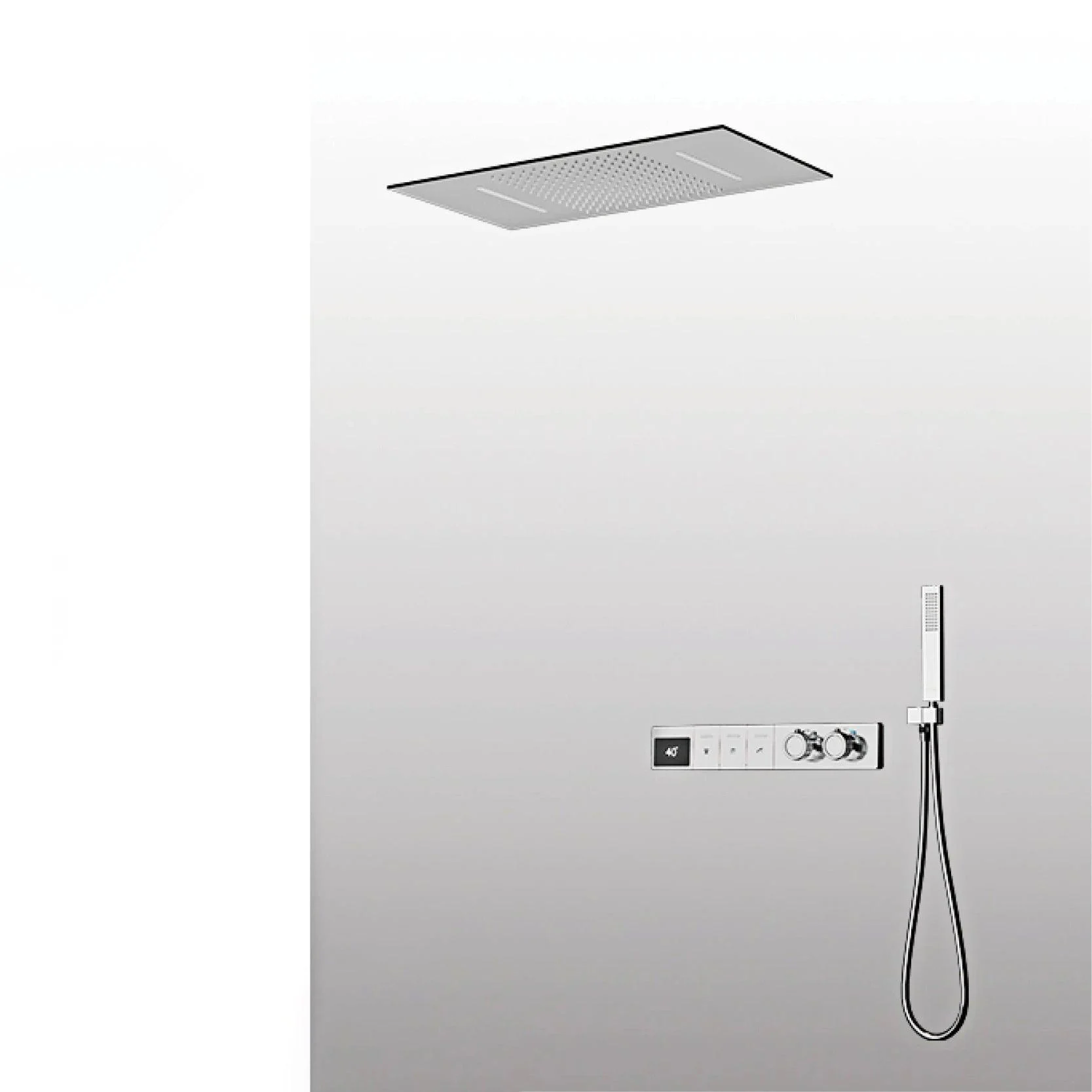 Digital Display Shower System With Hidden Design Wall Mounted Tap -Bathlova