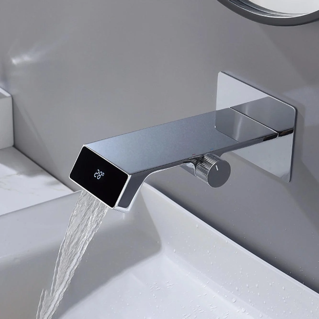 Digital Display Wall Entry Design Dual Control Basin Tap -Bathlova