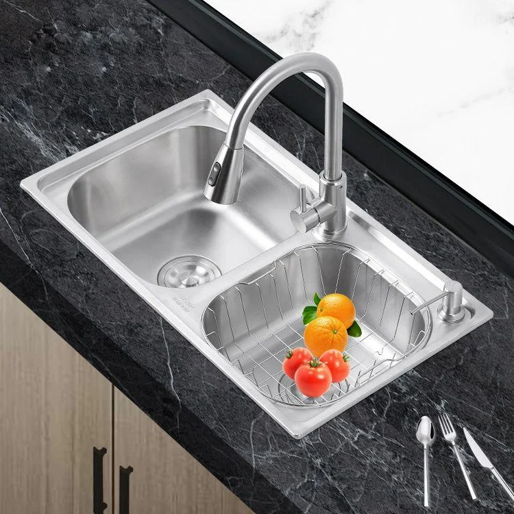 Dirt Resistant Kitchen Double Sink Stainless Steel Drop-In Kitchen Sink -Bathlova