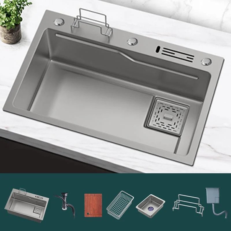 Dirt Resistant Kitchen Sink Soundproof Design Kitchen Sink with Basket Strainer -Bathlova