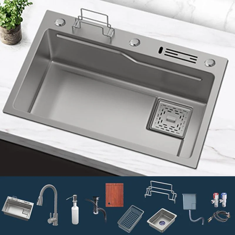 Dirt Resistant Kitchen Sink Soundproof Design Kitchen Sink with Basket Strainer -Bathlova