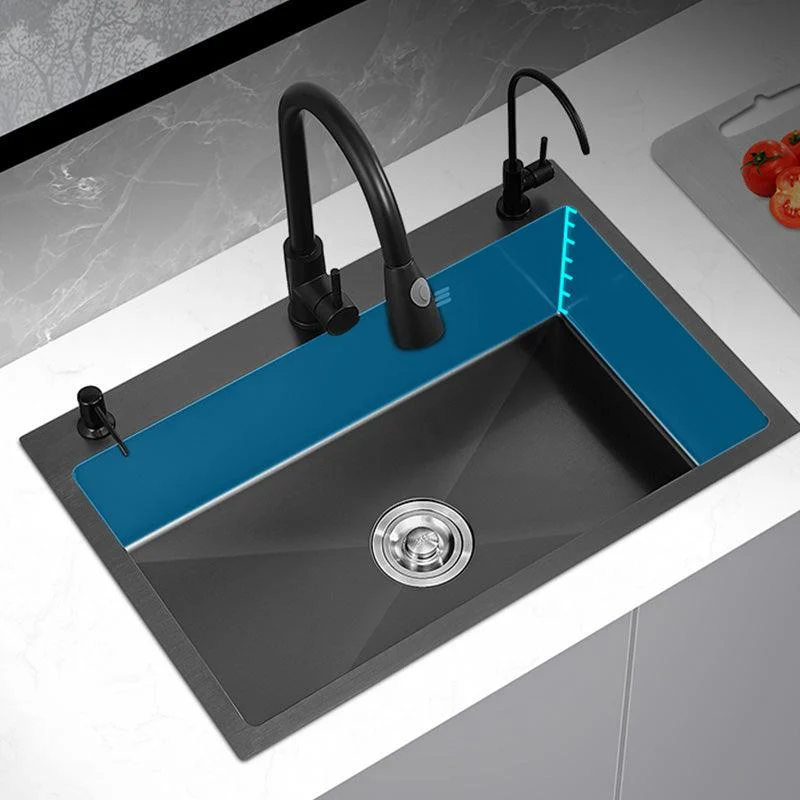 Dirt Resistant Kitchen Sink Soundproof Detail Kitchen Sink with Overflow Hole -Bathlova