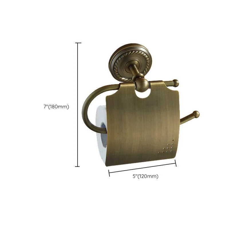 Distressed Brass Traditional Bathroom Set with Bath Shelf/Paper Holder & Towel Bar -Bathlova