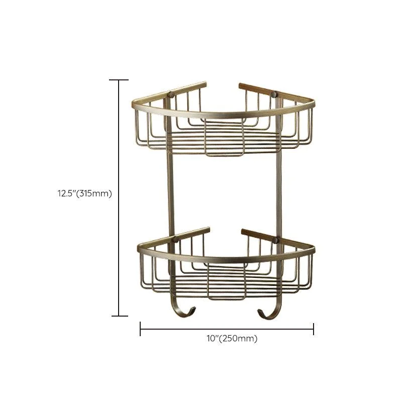 Distressed Brass Traditional Bathroom Set with Bath Shelf/Paper Holder & Towel Bar -Bathlova