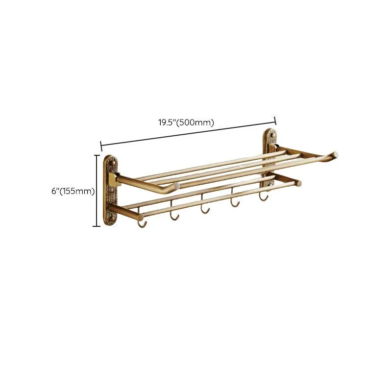 Distressed Brass Traditional Bathroom Set with Bath Shelf/Paper Holder & Towel Bar -Bathlova