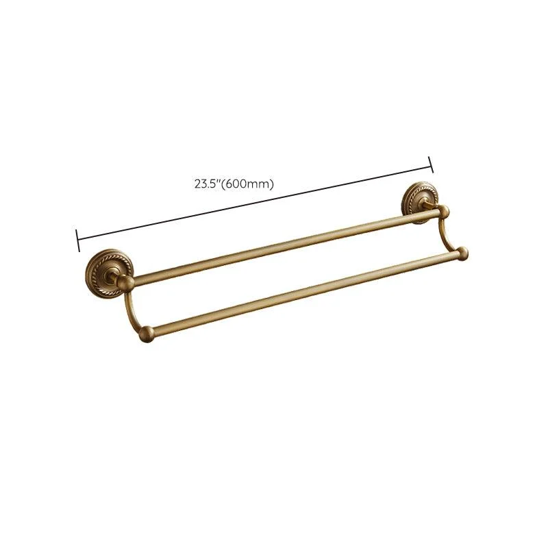 Distressed Brass Traditional Bathroom Set with Bath Shelf/Paper Holder & Towel Bar -Bathlova