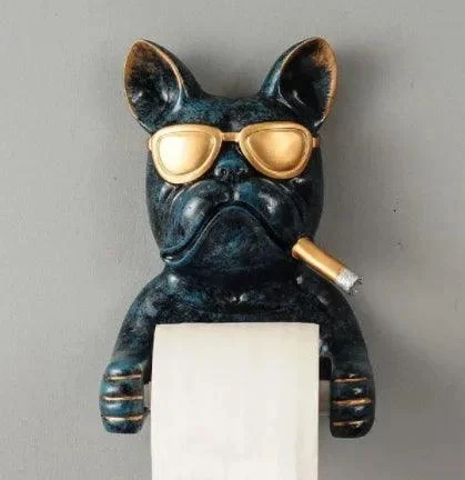 Dog Design Toilet Paper Holder Hygiene Resin Free Punch Hand Tissue Box -Bathlova