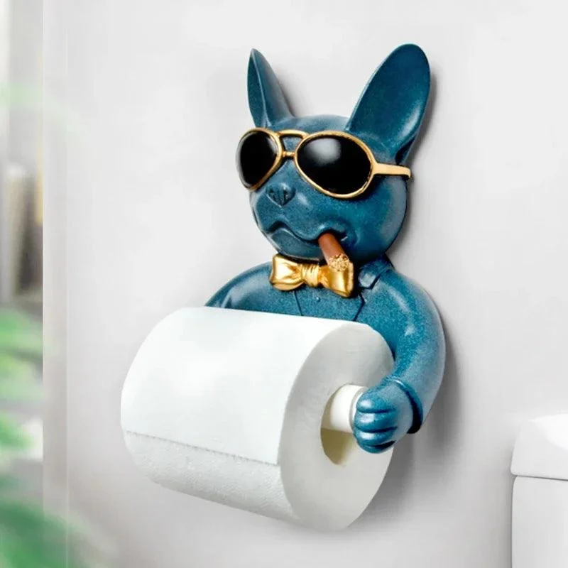 Dog Design Toilet Paper Holder Hygiene Resin Free Punch Hand Tissue Box -Bathlova