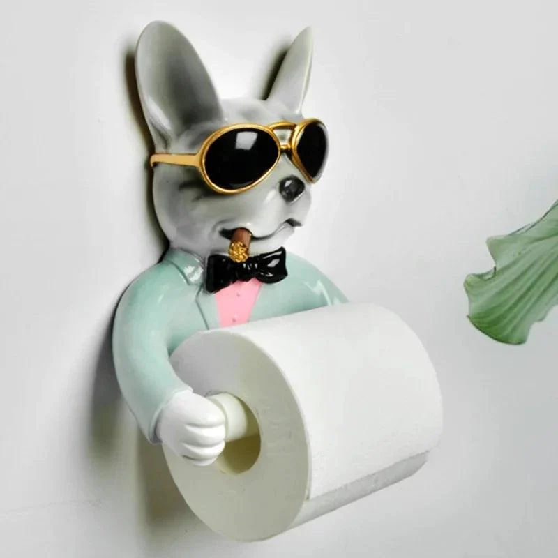 Dog Design Toilet Paper Holder Hygiene Resin Free Punch Hand Tissue Box -Bathlova