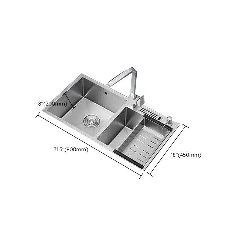 Double Basin Kitchen Sink Contemporary with Drain Assembly Sink -Bathlova