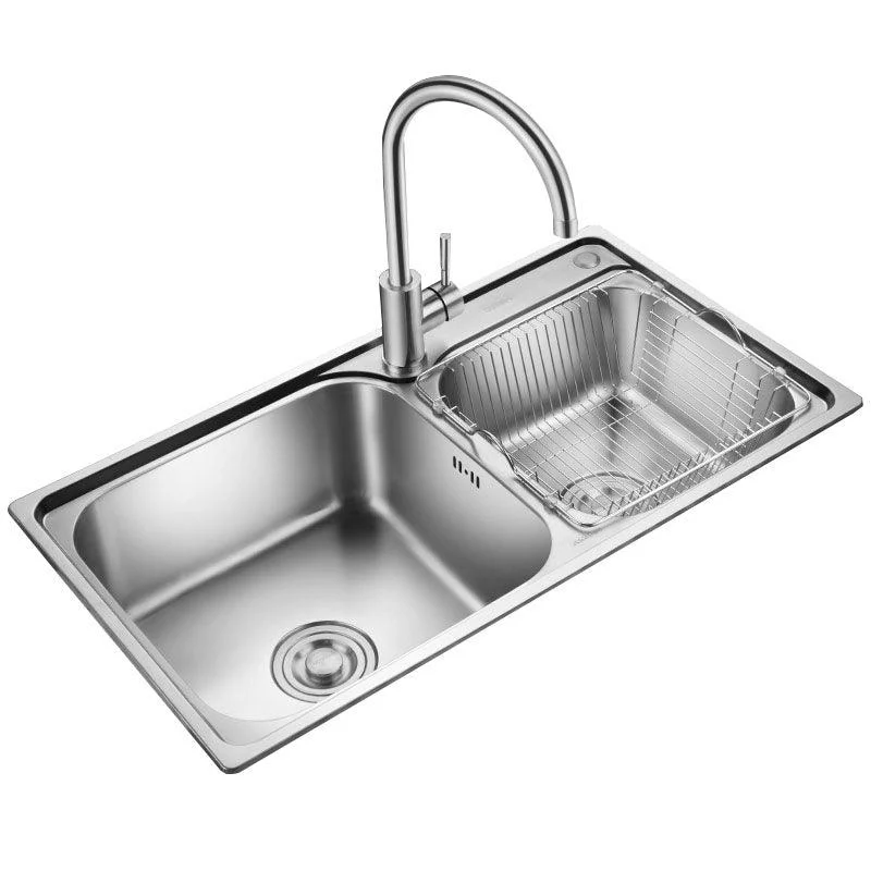 Double Basin Kitchen Sink Modern Stainless Steel Kitchen Sink with Drain Assembly -Bathlova