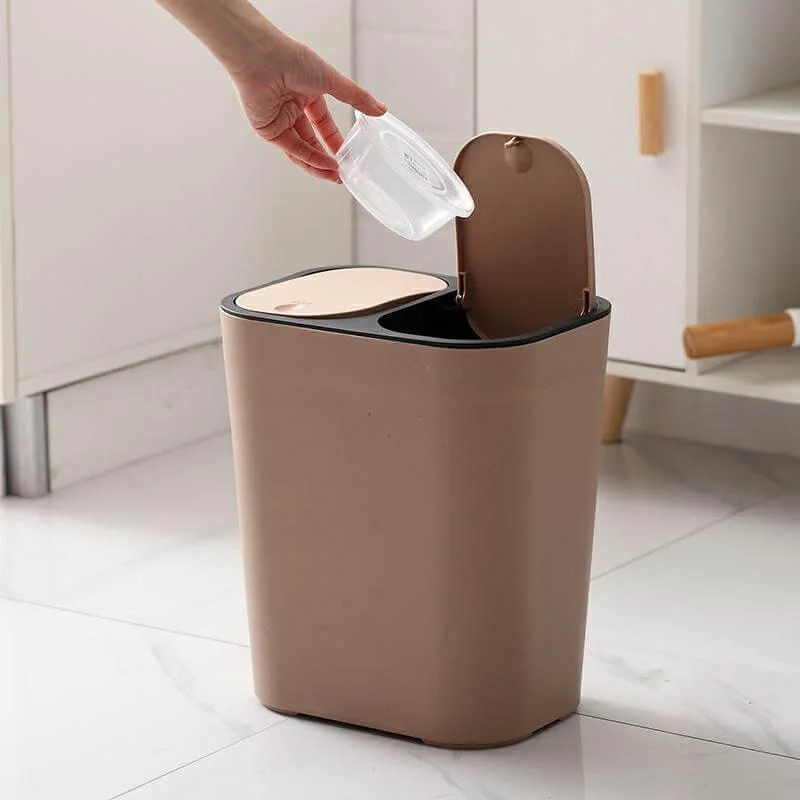 Double Covered Sorting Trash Can -Bathlova