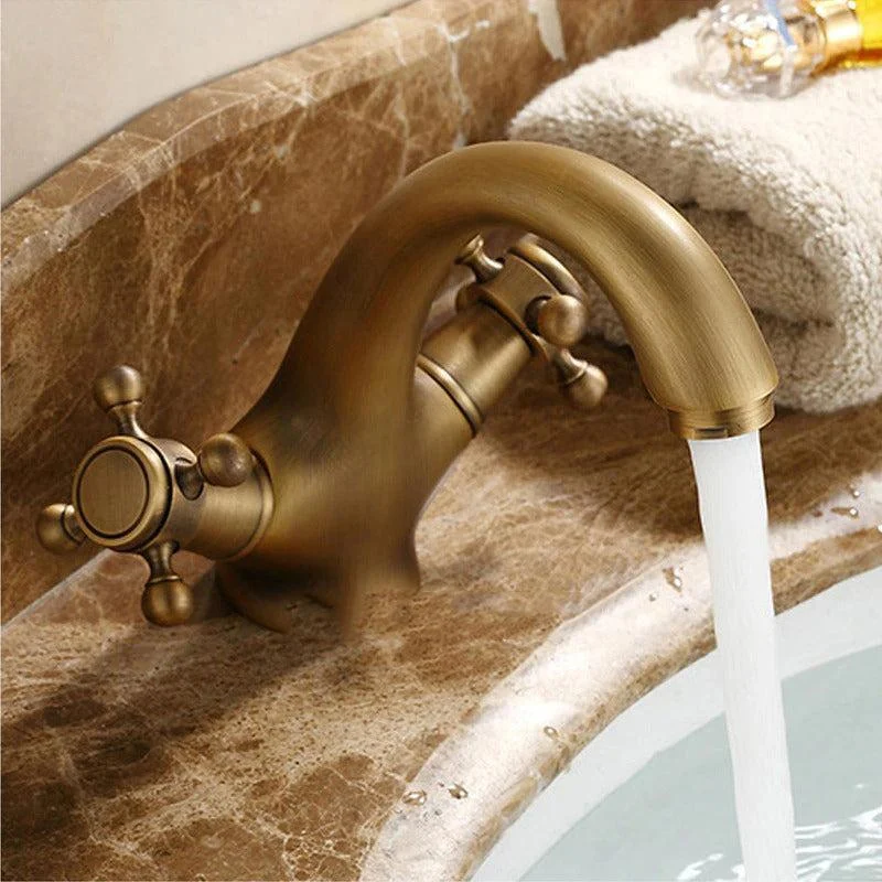 Double Handle Control Antique Tap Kitchen Bathroom Basin Mixer Tap -Bathlova