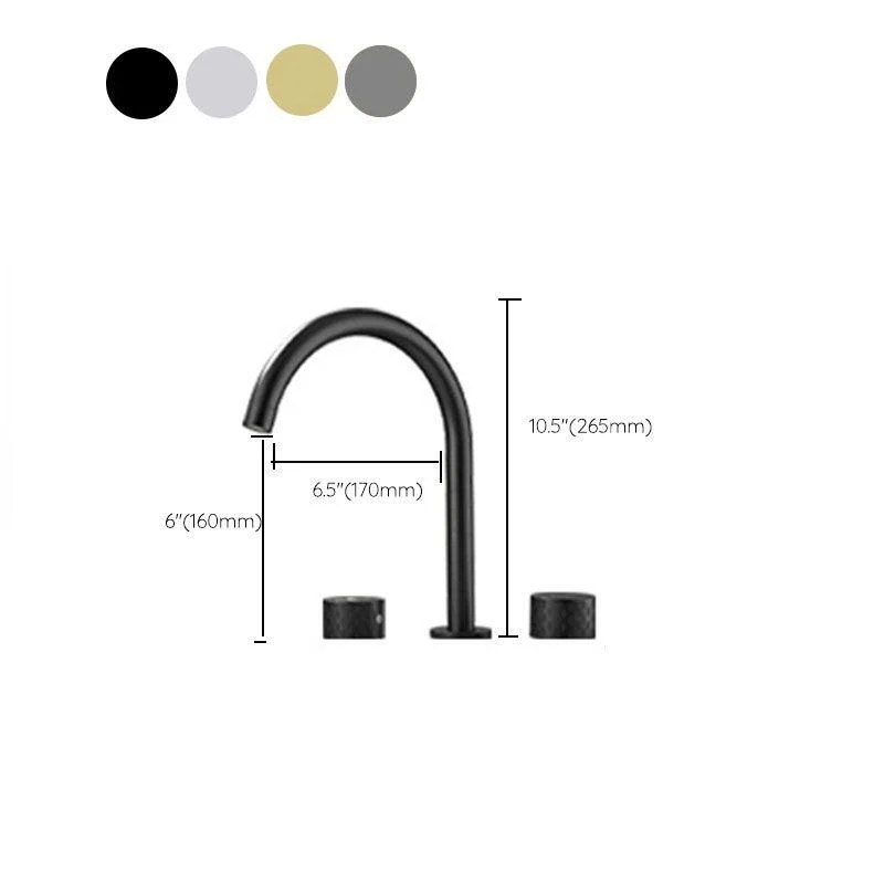 Double Handle Tub Filler Deck Mounted High Arc Brass Modern Roman Tub Filler -Bathlova