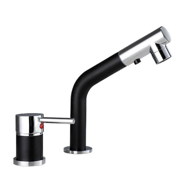 Double Hole Pull Out Deck-Mount Mixer Tap Single Handle Design Tap -Bathlova