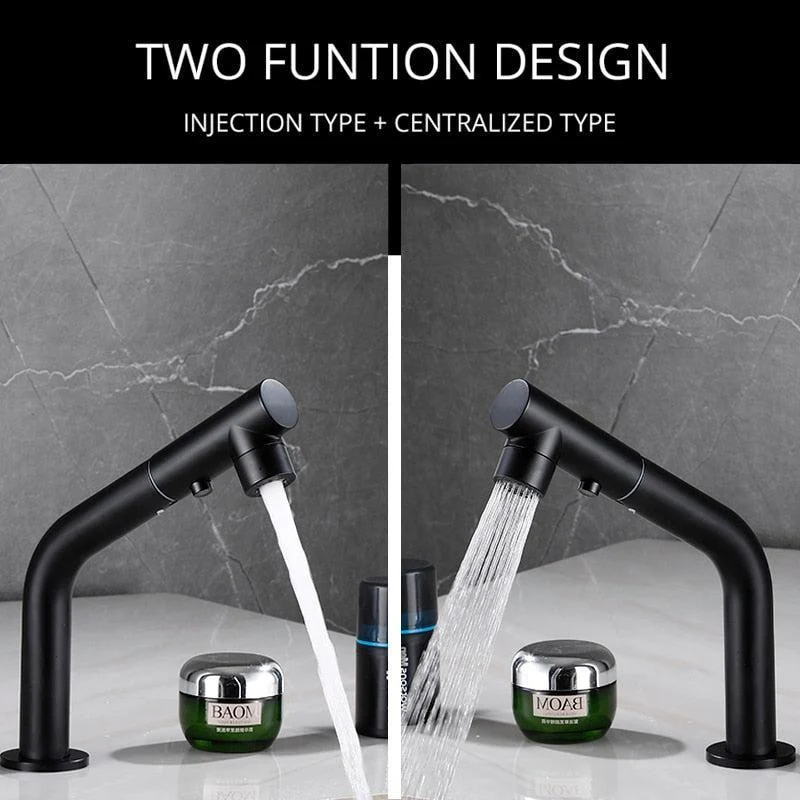 Double Hole Pull Out Deck-Mount Mixer Tap Single Handle Design Tap -Bathlova