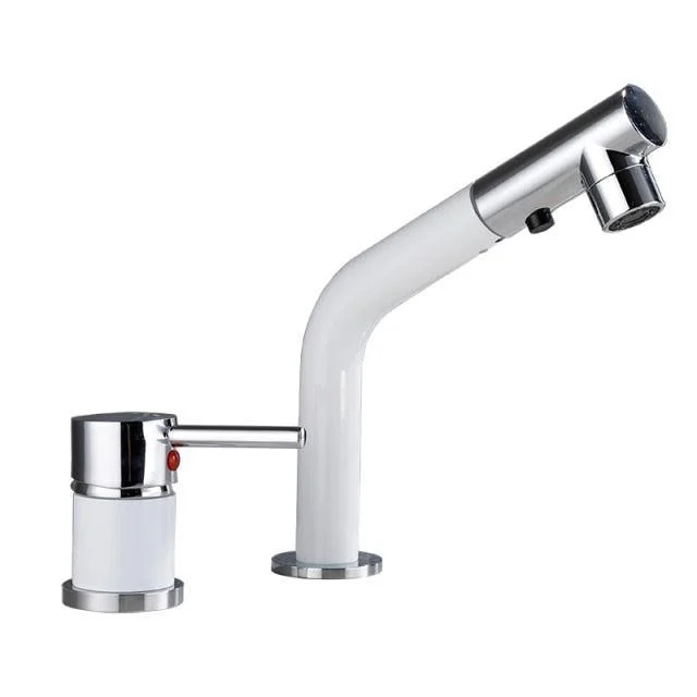 Double Hole Pull Out Deck-Mount Mixer Tap Single Handle Design Tap -Bathlova