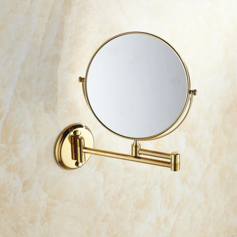 Double Side Bathroom Folding Brass Shave Makeup Bathroom Mirror -Bathlova