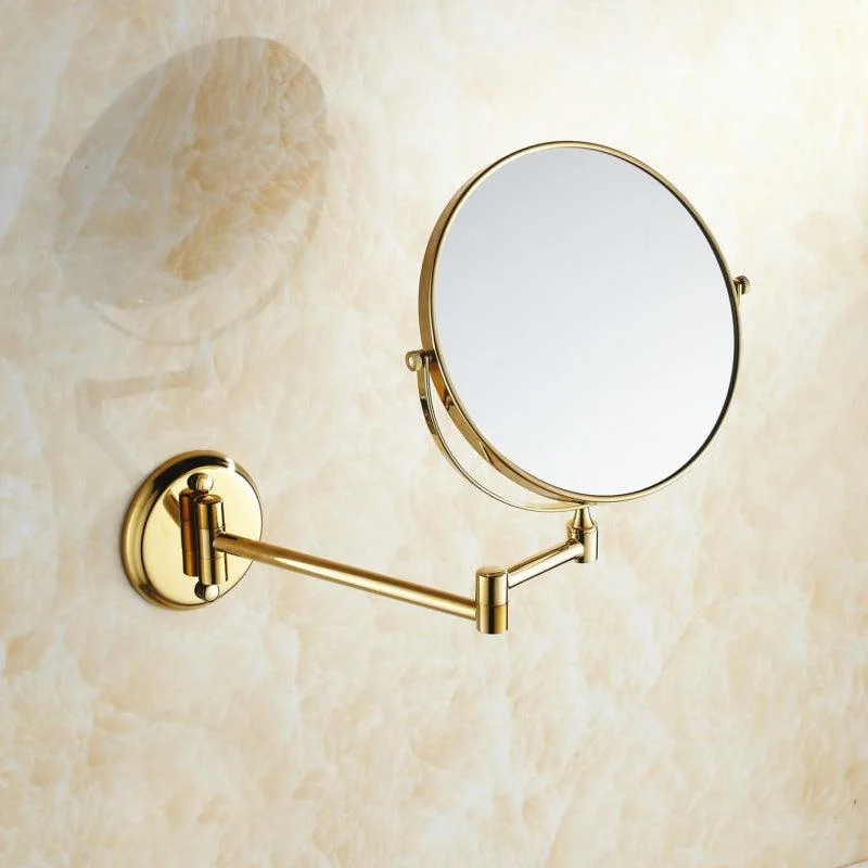 Double Side Bathroom Folding Brass Shave Makeup Bathroom Mirror -Bathlova