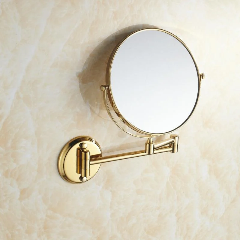 Double Side Bathroom Folding Brass Shave Makeup Bathroom Mirror -Bathlova