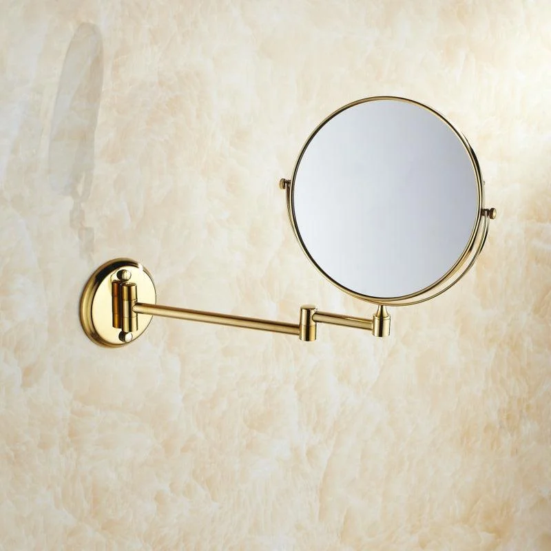 Double Side Bathroom Folding Brass Shave Makeup Bathroom Mirror -Bathlova