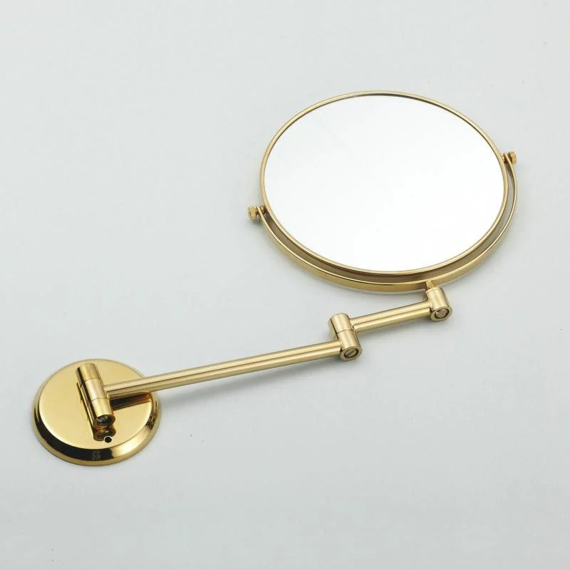 Double Side Bathroom Folding Brass Shave Makeup Bathroom Mirror -Bathlova