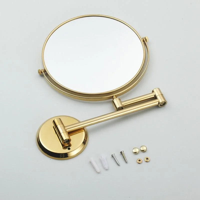 Double Side Bathroom Folding Brass Shave Makeup Bathroom Mirror -Bathlova