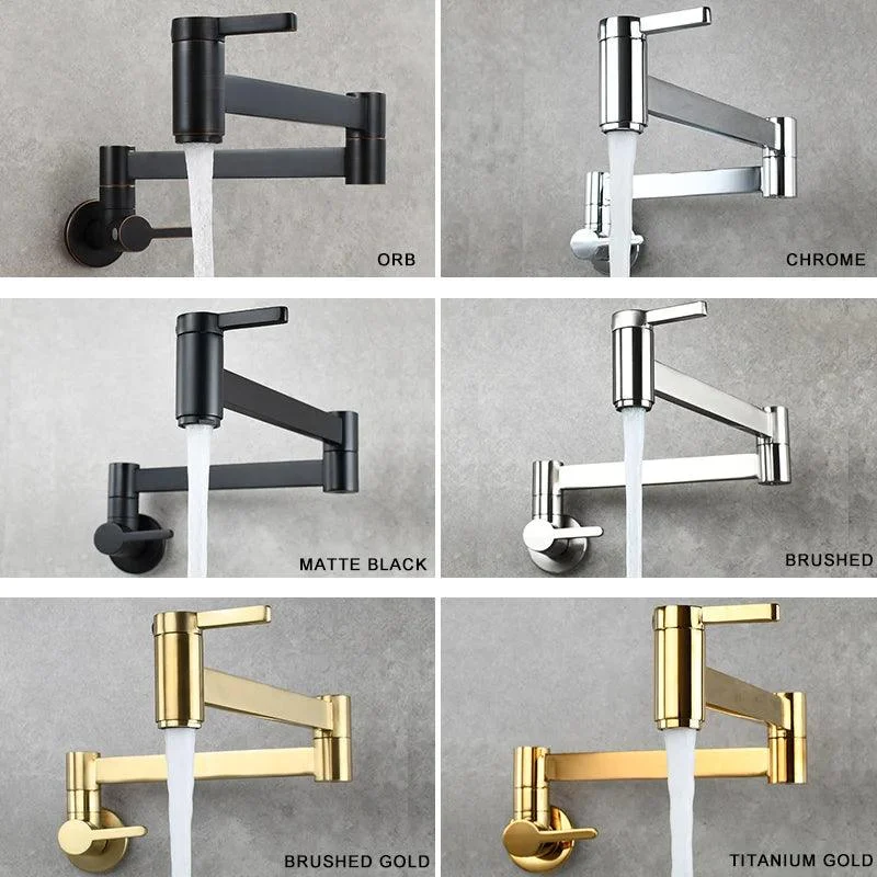 Double Switch Basin Tap Kitchen In-Wall Foldable Single Cold Tap -Bathlova