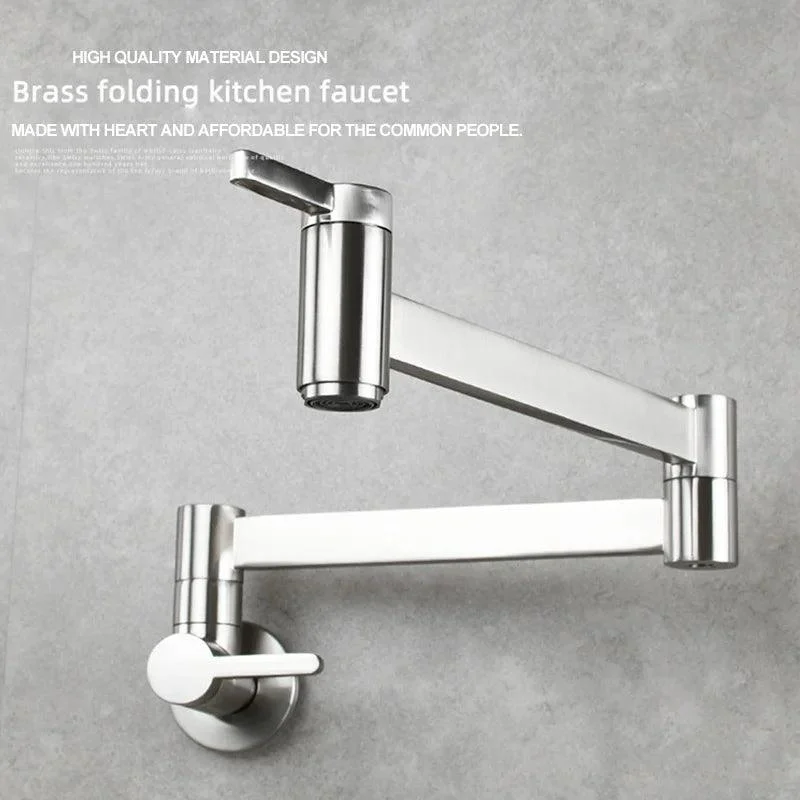 Double Switch Basin Tap Kitchen In-Wall Foldable Single Cold Tap -Bathlova