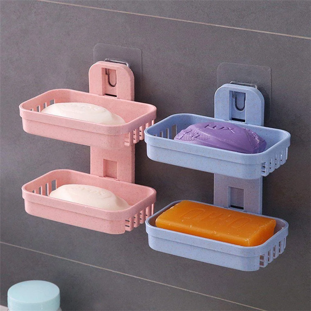 Double Wall Mounted Soap Storage Rack -Bathlova