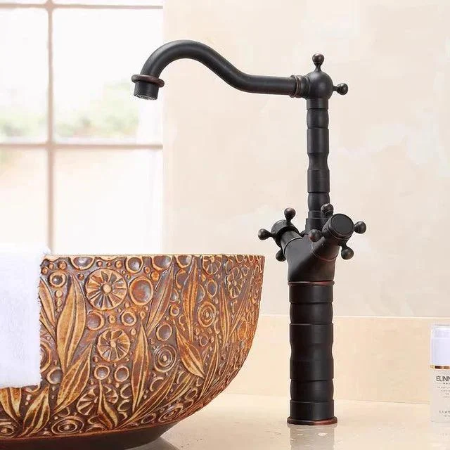 Dragon Carved Basin Tap Sink Tap Dual Handle Bathroom Mixer Tap -Bathlova