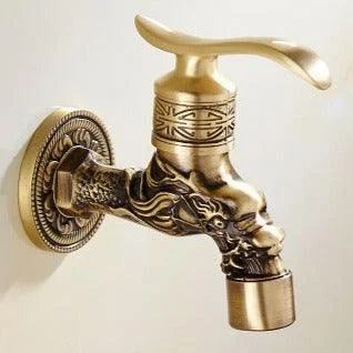 Dragon Carved Washing Machine Tap Single Cold Tap Carved Tap Tap -Bathlova