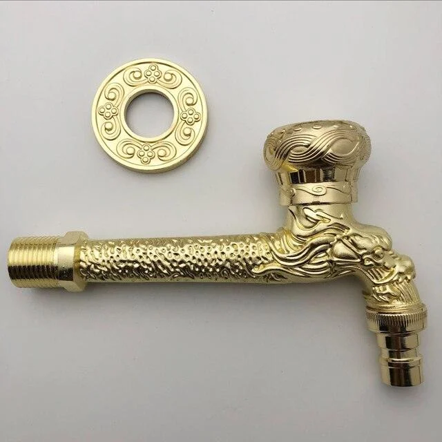 Dragon Carved Washing Machine Tap Single Cold Tap Carved Tap Tap -Bathlova