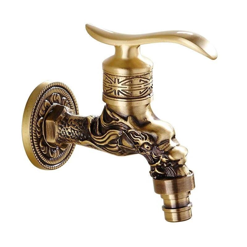 Dragon Carved Washing Machine Tap Single Cold Tap Carved Tap Tap -Bathlova