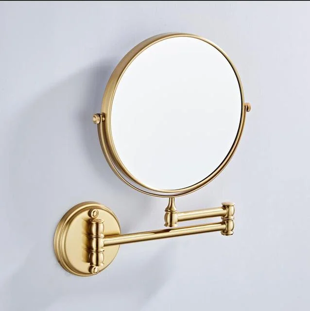 Dressing Room Mirror Wall Mounted Copper LED Folding Bathroom Mirror -Bathlova