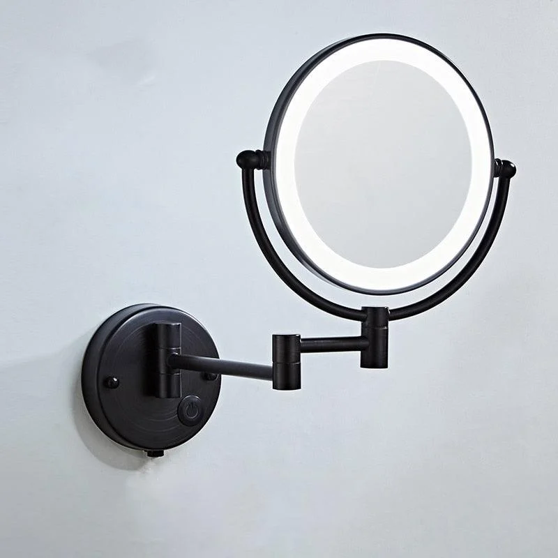 Dressing Room Mirror Wall Mounted Copper LED Folding Bathroom Mirror -Bathlova