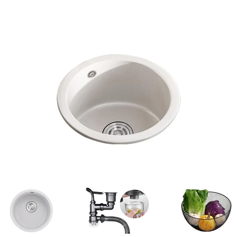 Drop-In Kitchen Bar Sink Quartz Kitchen Bar Sink with Drain Assembly -Bathlova