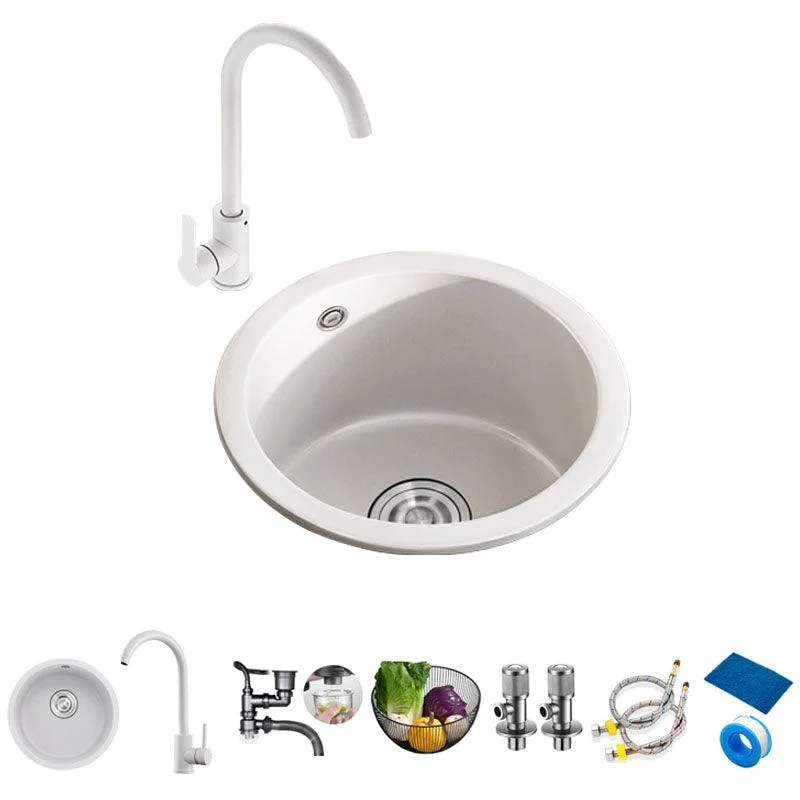 Drop-In Kitchen Bar Sink Quartz Kitchen Bar Sink with Drain Assembly -Bathlova