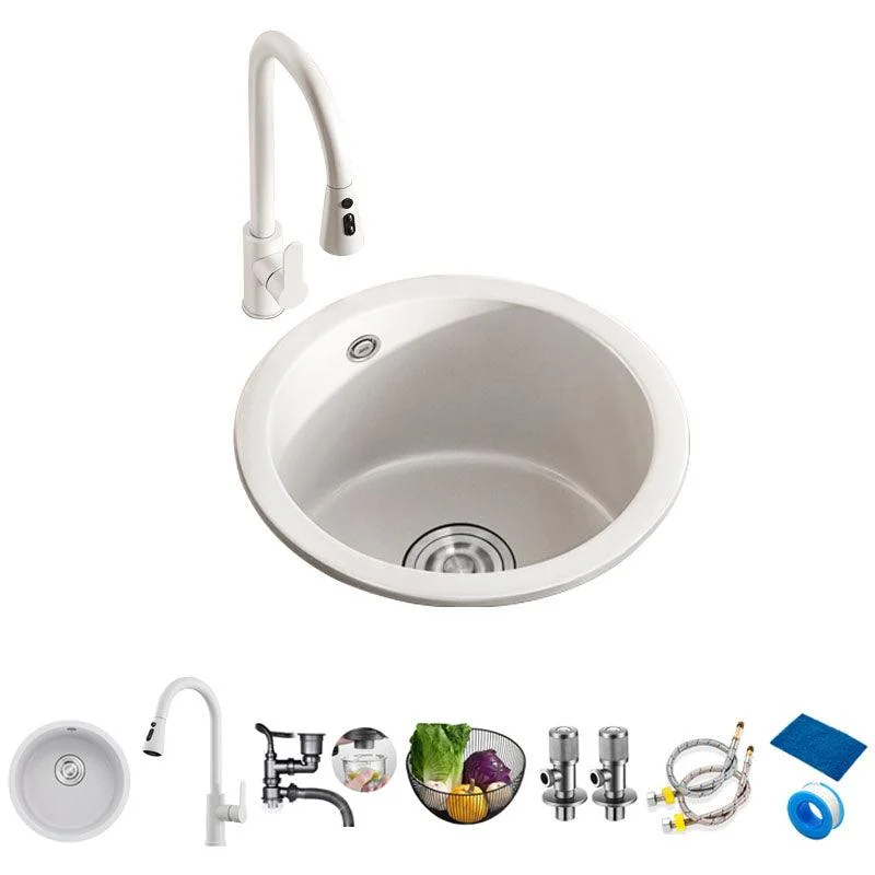 Drop-In Kitchen Bar Sink Quartz Kitchen Bar Sink with Drain Assembly -Bathlova