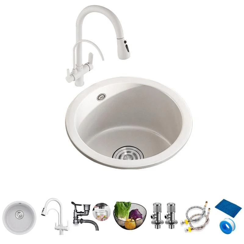 Drop-In Kitchen Bar Sink Quartz Kitchen Bar Sink with Drain Assembly -Bathlova