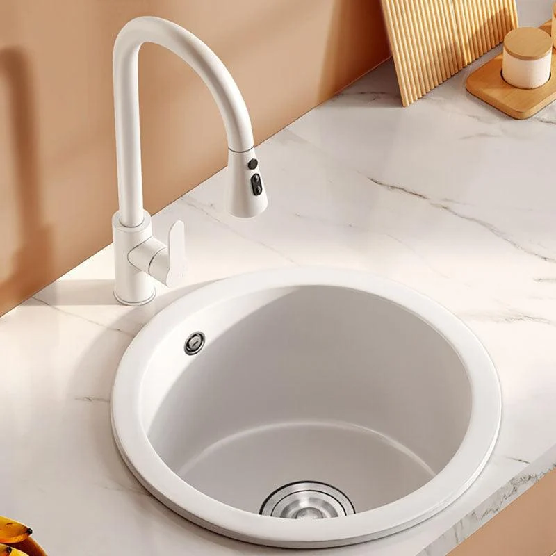 Drop-In Kitchen Bar Sink Quartz Kitchen Bar Sink with Drain Assembly -Bathlova