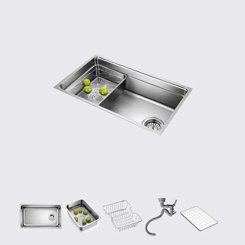 Drop-In Kitchen Sink Stainless Steel Kitchen Sink with Basket Strainer -Bathlova