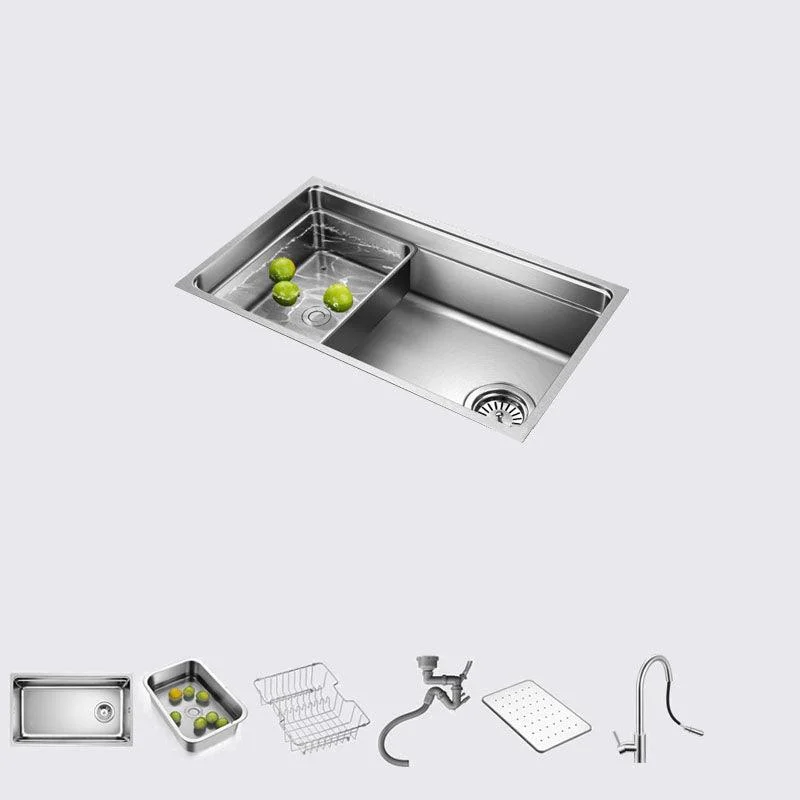 Drop-In Kitchen Sink Stainless Steel Kitchen Sink with Basket Strainer -Bathlova