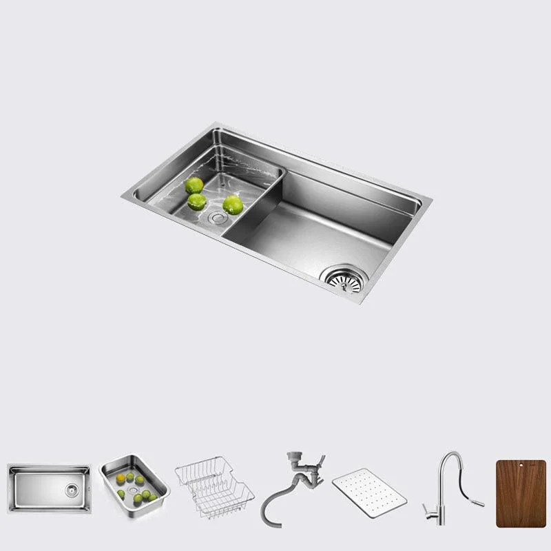 Drop-In Kitchen Sink Stainless Steel Kitchen Sink with Basket Strainer -Bathlova