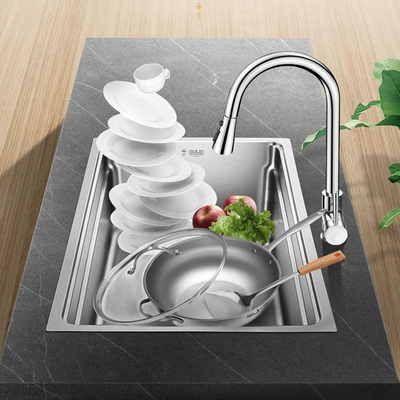 Drop-In Kitchen Sink Stainless Steel Kitchen Sink with Basket Strainer -Bathlova