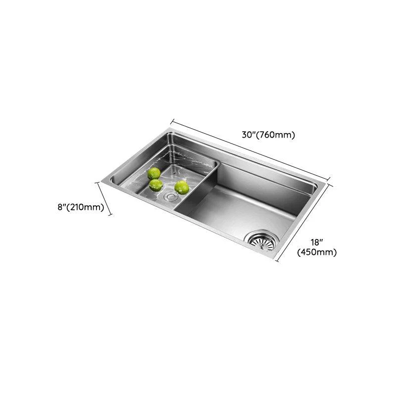 Drop-In Kitchen Sink Stainless Steel Kitchen Sink with Basket Strainer -Bathlova