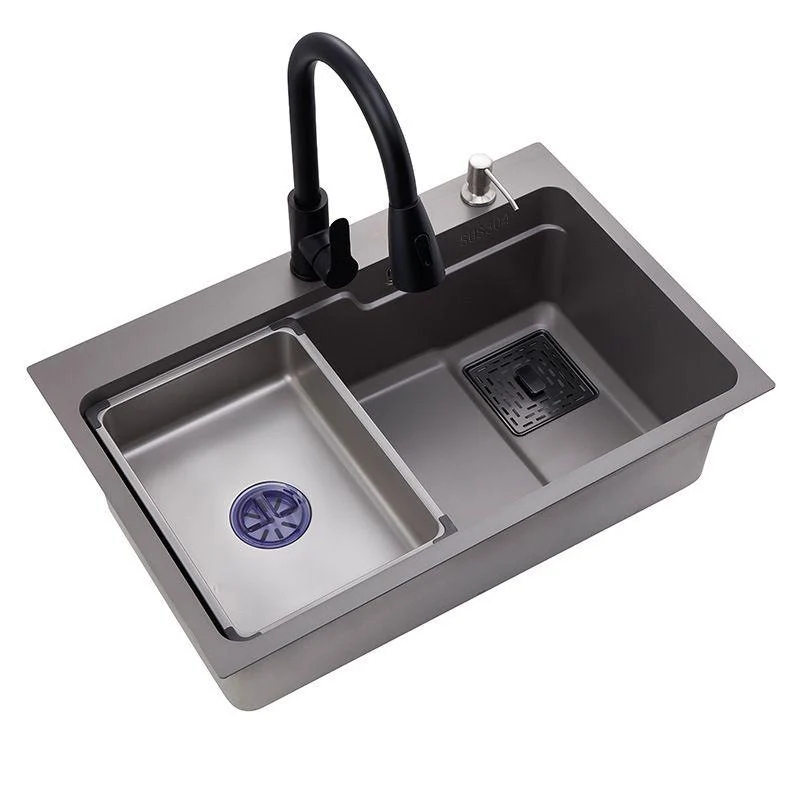 Drop-In Kitchen Sink Stainless Steel Kitchen Sink with Tap Included -Bathlova